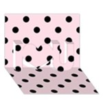 Polka Dots - Black on Piggy Pink I Love You 3D Greeting Card (7x5)