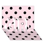 Polka Dots - Black on Piggy Pink GIRL 3D Greeting Card (7x5)