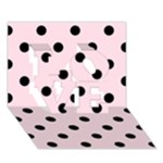 Polka Dots - Black on Piggy Pink LOVE 3D Greeting Card (7x5)