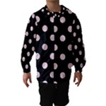 Polka Dots - Piggy Pink on Black Hooded Wind Breaker (Kids)