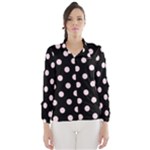 Polka Dots - Piggy Pink on Black Wind Breaker (Women)