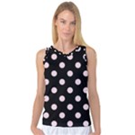 Polka Dots - Piggy Pink on Black Women s Basketball Tank Top