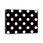 Polka Dots - Piggy Pink on Black Mini Canvas 7  x 5  (Stretched)