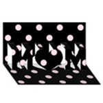 Polka Dots - Piggy Pink on Black MOM 3D Greeting Card (8x4)