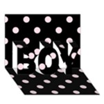Polka Dots - Piggy Pink on Black BOY 3D Greeting Card (7x5)