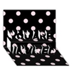 Polka Dots - Piggy Pink on Black YOU ARE INVITED 3D Greeting Card (7x5)