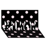 Polka Dots - Piggy Pink on Black #1 MOM 3D Greeting Cards (8x4)