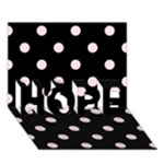 Polka Dots - Piggy Pink on Black HOPE 3D Greeting Card (7x5)