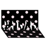 Polka Dots - Piggy Pink on Black #1 DAD 3D Greeting Card (8x4)