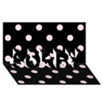 Polka Dots - Piggy Pink on Black SORRY 3D Greeting Card (8x4)