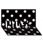 Polka Dots - Piggy Pink on Black HUGS 3D Greeting Card (8x4)