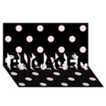 Polka Dots - Piggy Pink on Black ENGAGED 3D Greeting Card (8x4)