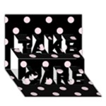 Polka Dots - Piggy Pink on Black TAKE CARE 3D Greeting Card (7x5)