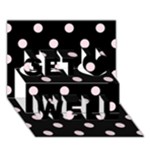 Polka Dots - Piggy Pink on Black Get Well 3D Greeting Card (7x5)