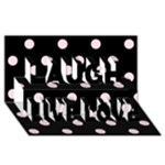 Polka Dots - Piggy Pink on Black Laugh Live Love 3D Greeting Card (8x4)