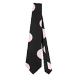 Polka Dots - Piggy Pink on Black Necktie (Two Side)
