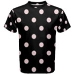 Polka Dots - Pale Pink on Black Men s Cotton Tee