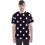 Polka Dots - Pale Pink on Black Men s Sport Mesh Tee