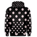 Polka Dots - Pale Pink on Black Men s Pullover Hoodie