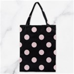 Polka Dots - Pale Pink on Black Classic Tote Bag