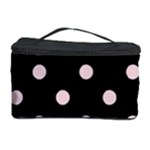 Polka Dots - Pale Pink on Black Cosmetic Storage Case