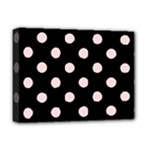 Polka Dots - Pale Pink on Black Deluxe Canvas 16  x 12  (Stretched)