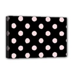 Polka Dots - Pale Pink on Black Deluxe Canvas 18  x 12  (Stretched)
