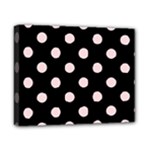 Polka Dots - Pale Pink on Black Canvas 10  x 8  (Stretched)