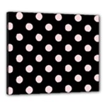 Polka Dots - Pale Pink on Black Canvas 24  x 20  (Stretched)