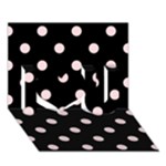Polka Dots - Pale Pink on Black I Love You 3D Greeting Card (7x5)