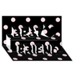 Polka Dots - Pale Pink on Black Best Friends 3D Greeting Card (8x4)