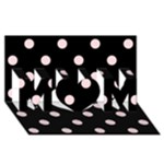Polka Dots - Pale Pink on Black MOM 3D Greeting Card (8x4)