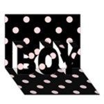 Polka Dots - Pale Pink on Black BOY 3D Greeting Card (7x5)