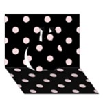 Polka Dots - Pale Pink on Black Apple 3D Greeting Card (7x5)