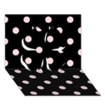 Polka Dots - Pale Pink on Black Clover 3D Greeting Card (7x5)