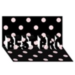 Polka Dots - Pale Pink on Black BEST BRO 3D Greeting Card (8x4)