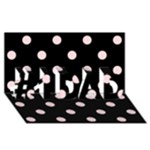 Polka Dots - Pale Pink on Black #1 DAD 3D Greeting Card (8x4)