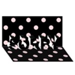 Polka Dots - Pale Pink on Black SORRY 3D Greeting Card (8x4)