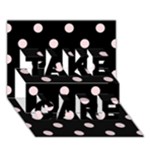 Polka Dots - Pale Pink on Black TAKE CARE 3D Greeting Card (7x5)