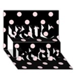 Polka Dots - Pale Pink on Black You Rock 3D Greeting Card (7x5)