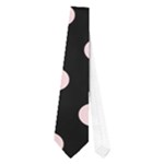 Polka Dots - Pale Pink on Black Necktie (One Side)
