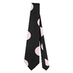 Polka Dots - Pale Pink on Black Necktie (Two Side)