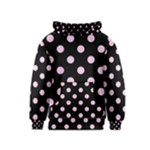 Polka Dots - Classic Rose Pink on Black Kid s Pullover Hoodie