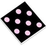 Polka Dots - Classic Rose Pink on Black Small Memo Pads