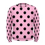 Polka Dots - Black on Cotton Candy Pink Men s Sweatshirt