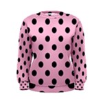 Polka Dots - Black on Cotton Candy Pink Women s Sweatshirt