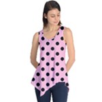 Polka Dots - Black on Cotton Candy Pink Sleeveless Tunic