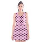 Polka Dots - Black on Cotton Candy Pink Scoop Neck Skater Dress