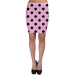 Polka Dots - Black on Cotton Candy Pink Bodycon Skirt