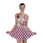 Polka Dots - Black on Cotton Candy Pink Mini Skirt